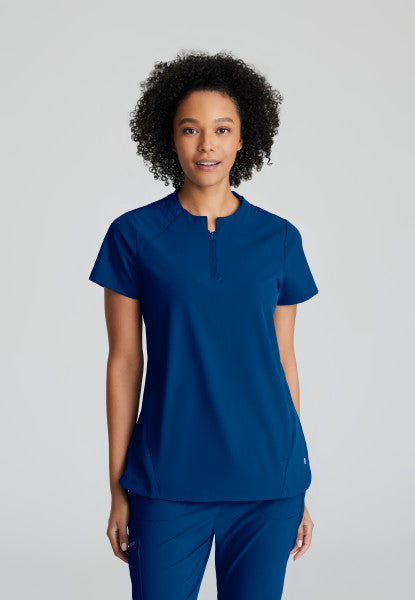 Barco One Women's 2 Pocket Banded Zip Collar "FLUX" Top